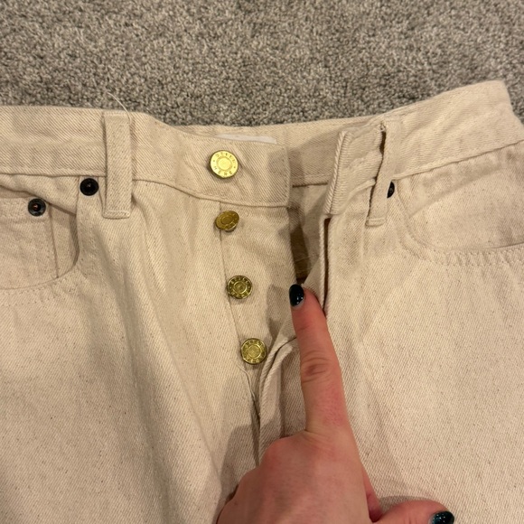 Still Here Panama Jean Denim Midi Skirt in Cream size 27 EUC - Picture 9 of 16